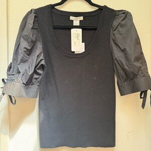 Design History Black Puff Sleeve Blouse
